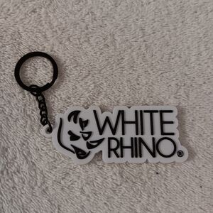 WHITE Rhino keychain
